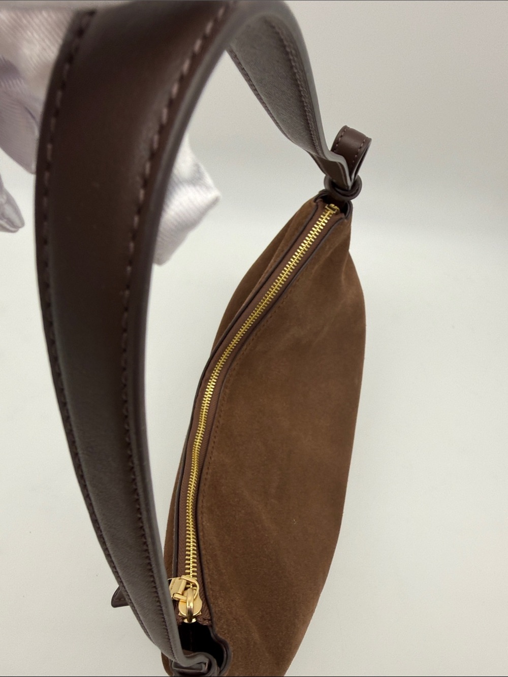 Kate Spade Loop Suede Large Shoulder Bag Hot Fudge Brown - Picture 7 of 16